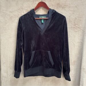 Ralph Lauren Active Black Velvet-Like Hoodie Women’s M Elegant Minimalist Style